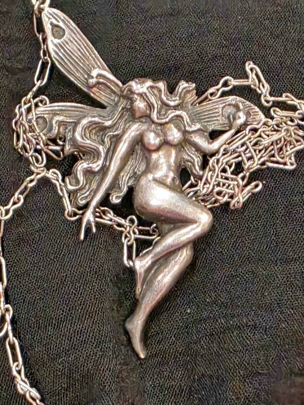 Sterling Silver Fairy Pendant Necklace - Women Jewelry